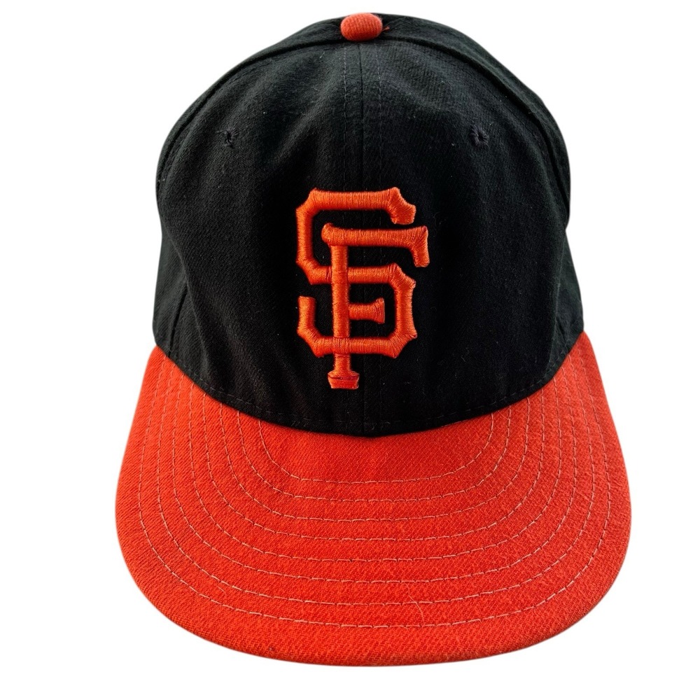 New Era 59FIFTY San Francisco Giants On-Field Fitted Hat Black Orange 6 7/8